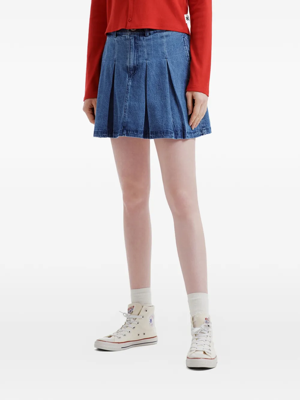  Chocoolate Pleated Mini Skirt - Blue 