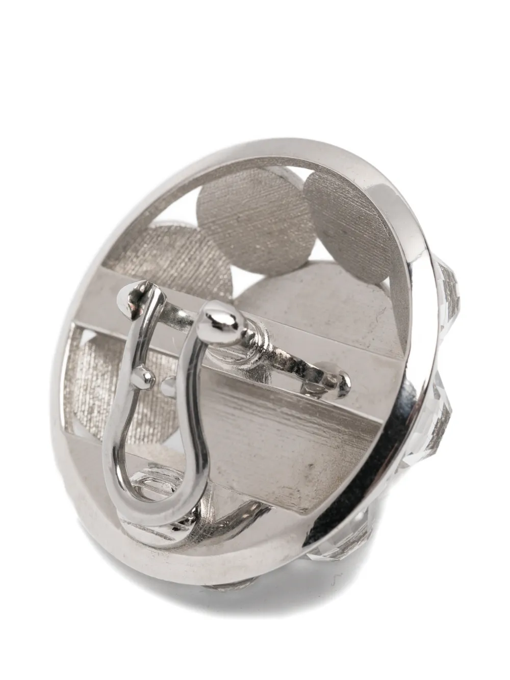Gucci Pre-owned 2020s Interlocking G Crystal-embellished Earrings in Silver, view 3