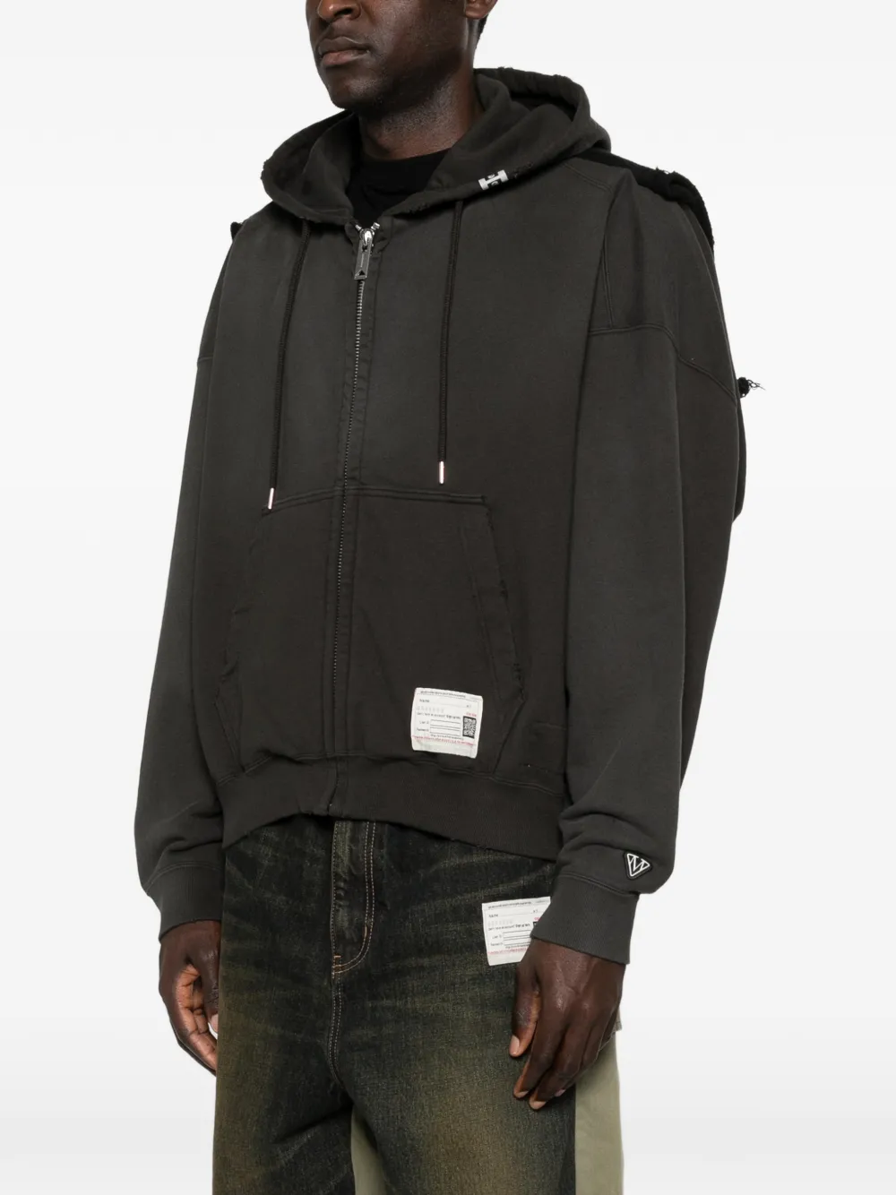 Maison MIHARA YASUHIRO Hoodie met rits Zwart