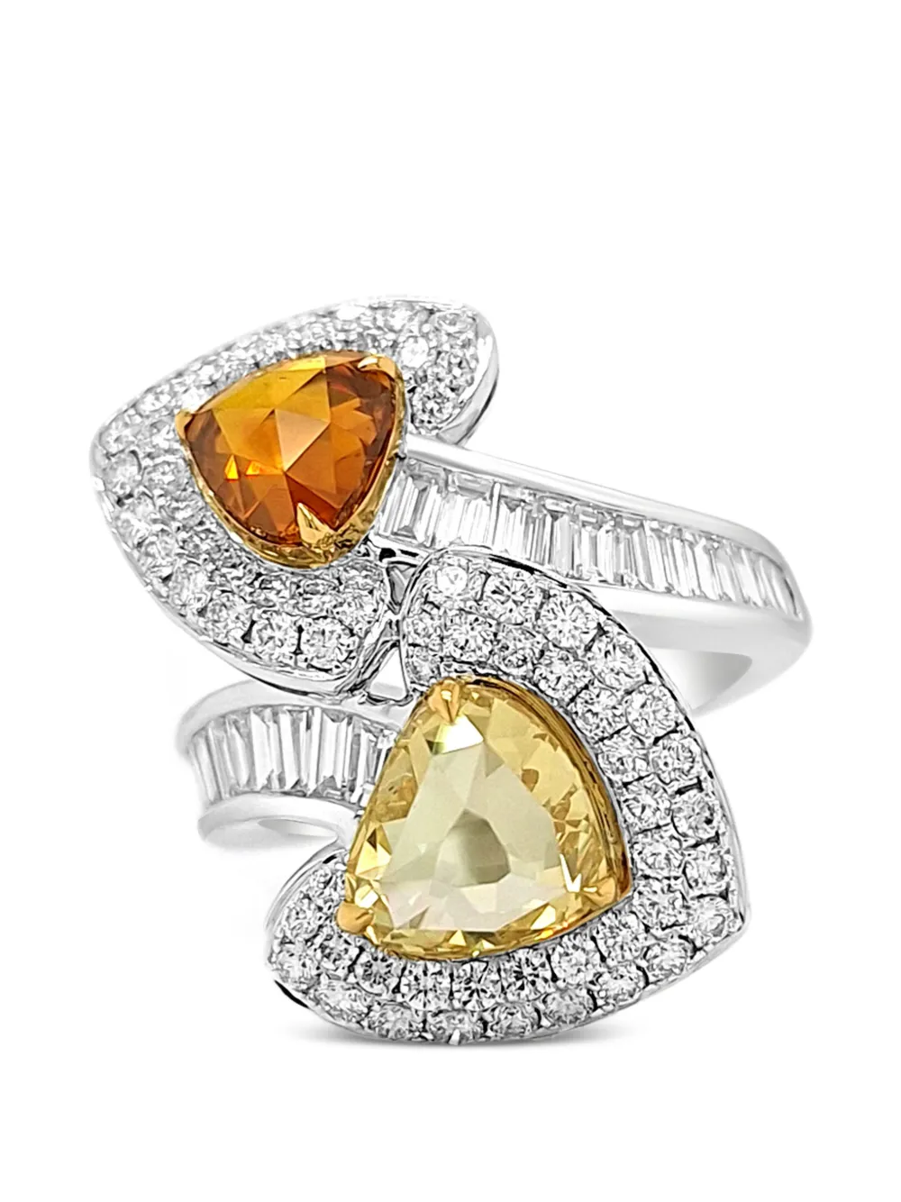 HYT Jewelry arrow-heads diamond cocktail ring - Argento