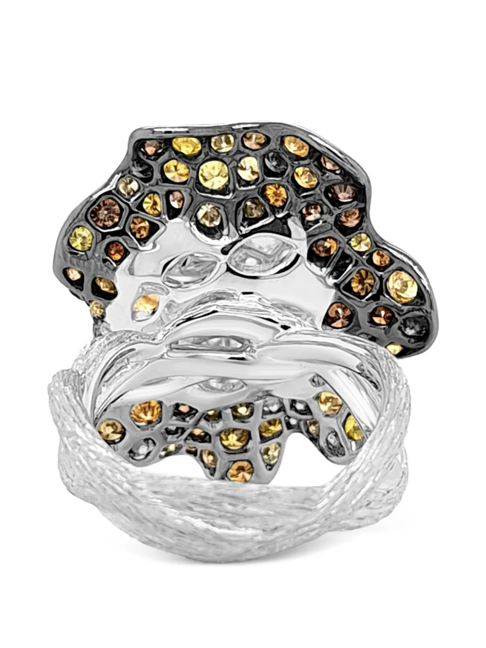 Cluster-Effect Diamond Cocktail Ring