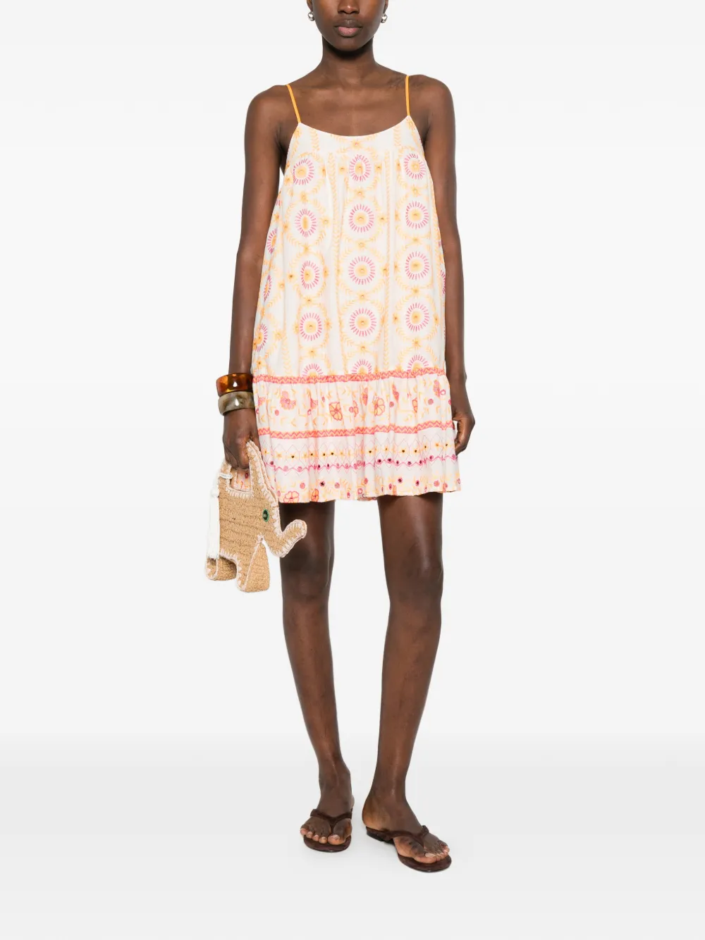 TWINSET Mini-jurk met geborduurde bloemen Beige