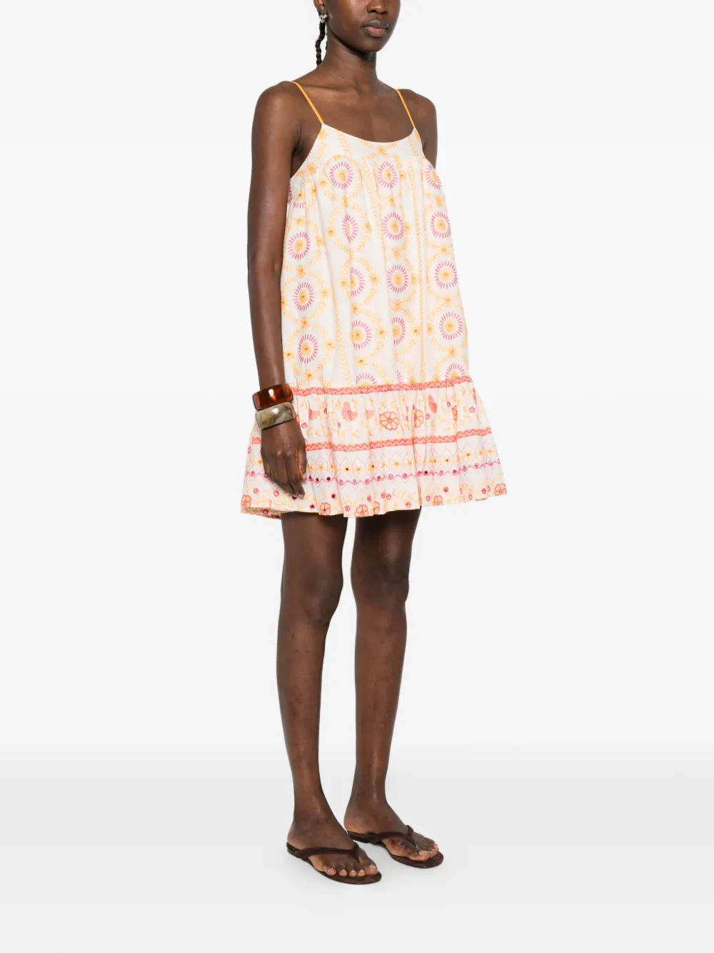 TWINSET Mini-jurk met geborduurde bloemen Beige