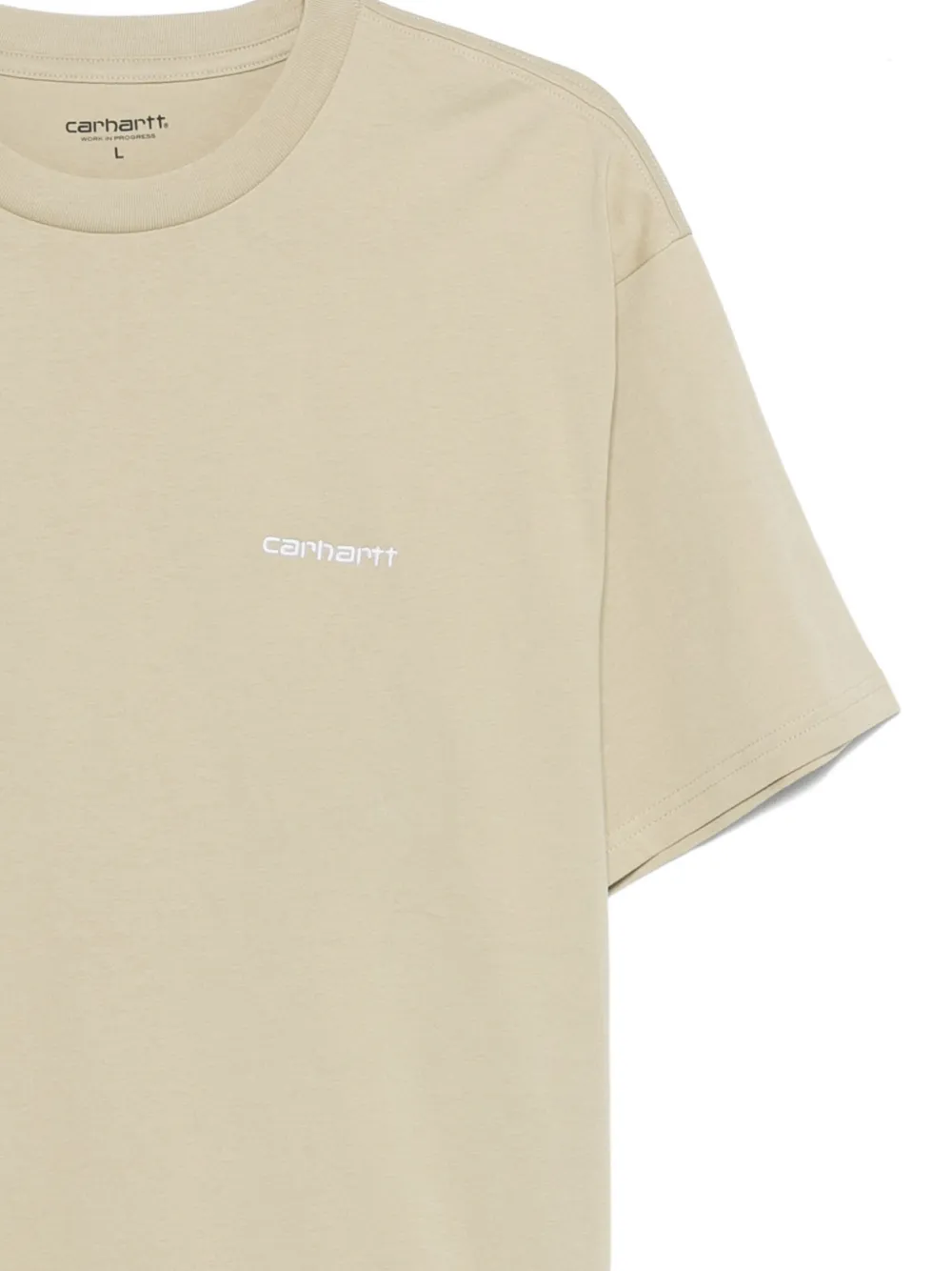 Carhartt WIP Script T-shirt met borduurwerk Beige
