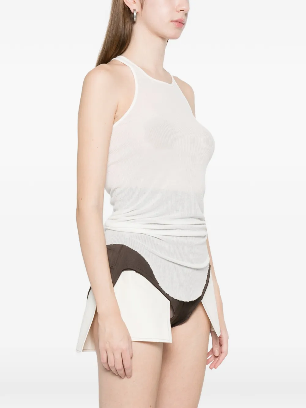 Rick Owens Ribgebreide tanktop Wit