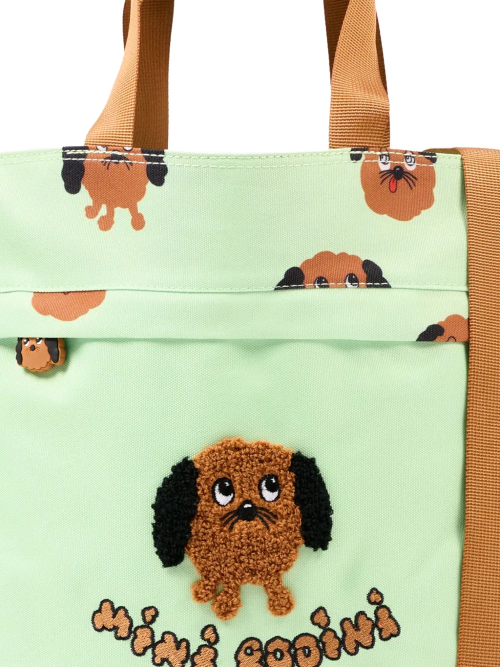 Mini Rodini Shopper met hondenprint Groen