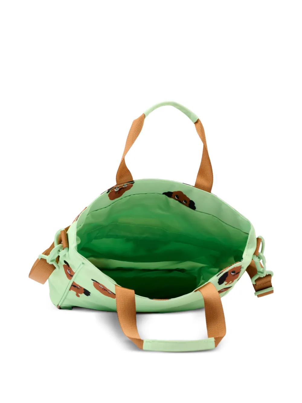 Mini Rodini Shopper met hondenprint Groen