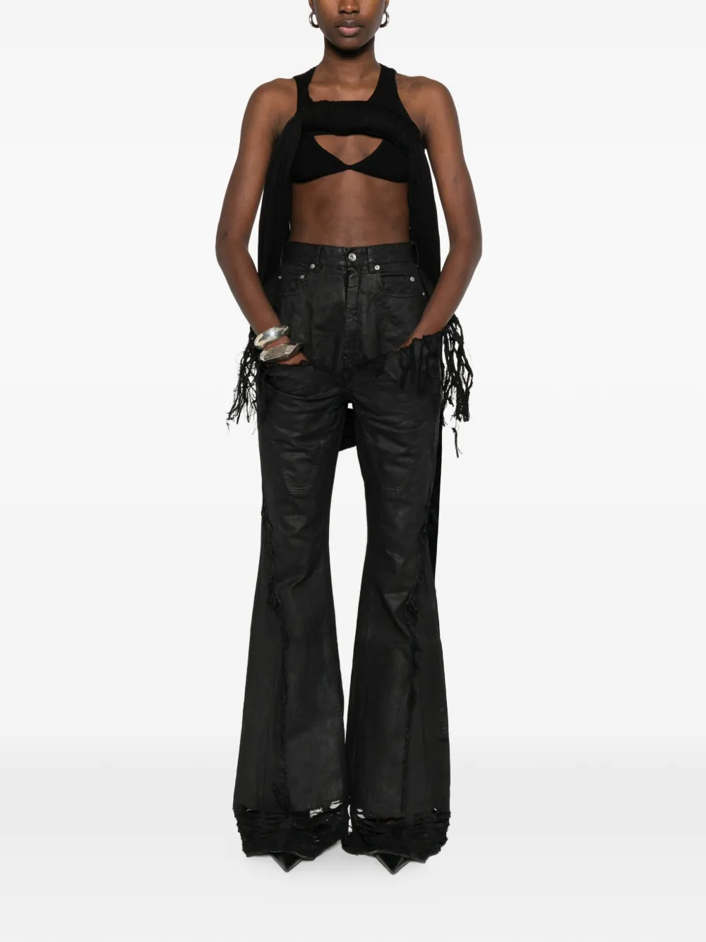 Rick Owens DRKSHDW Gesmockte top Zwart