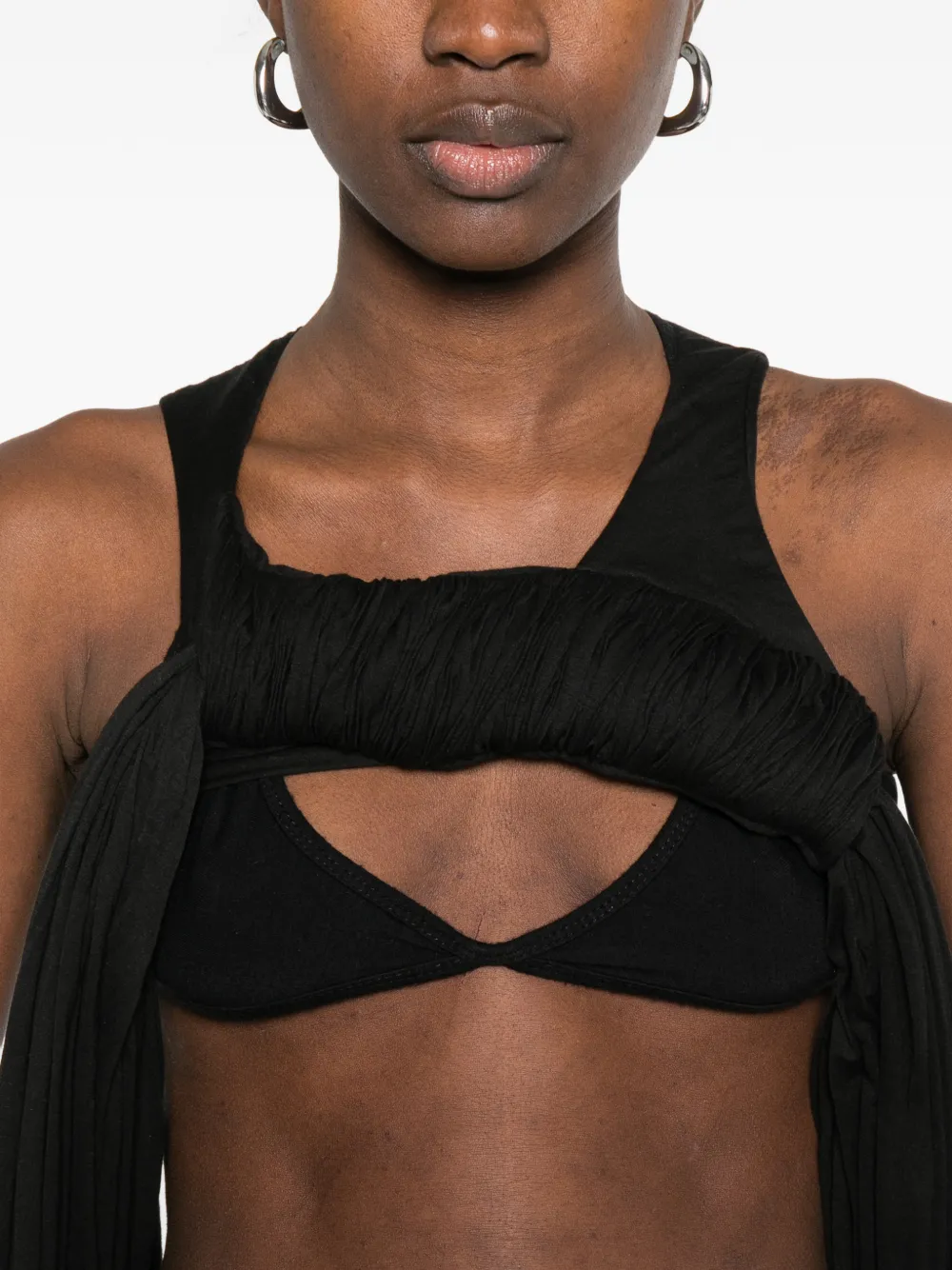 Rick Owens DRKSHDW Gesmockte top Zwart