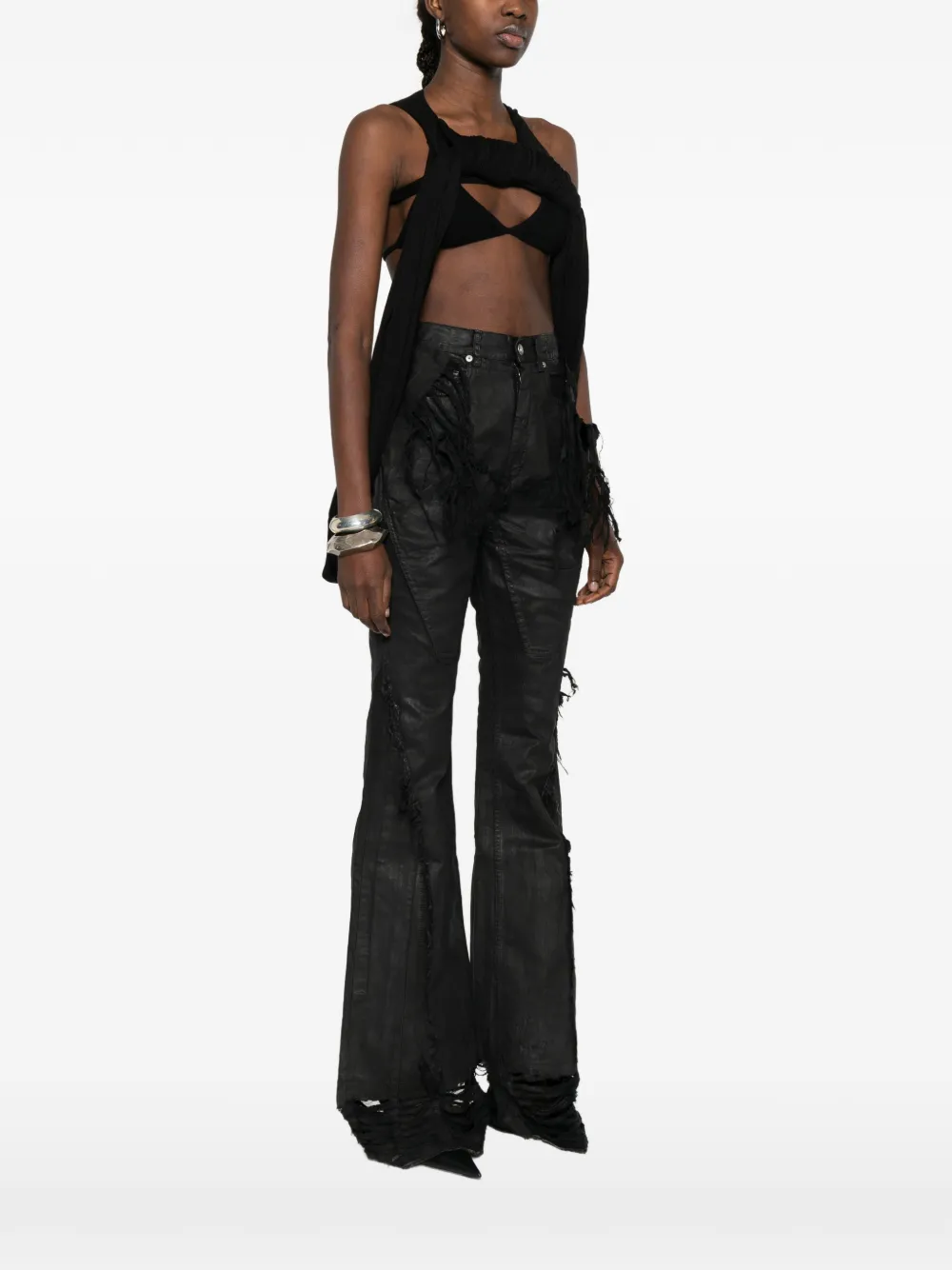 Rick Owens DRKSHDW Gesmockte top Zwart
