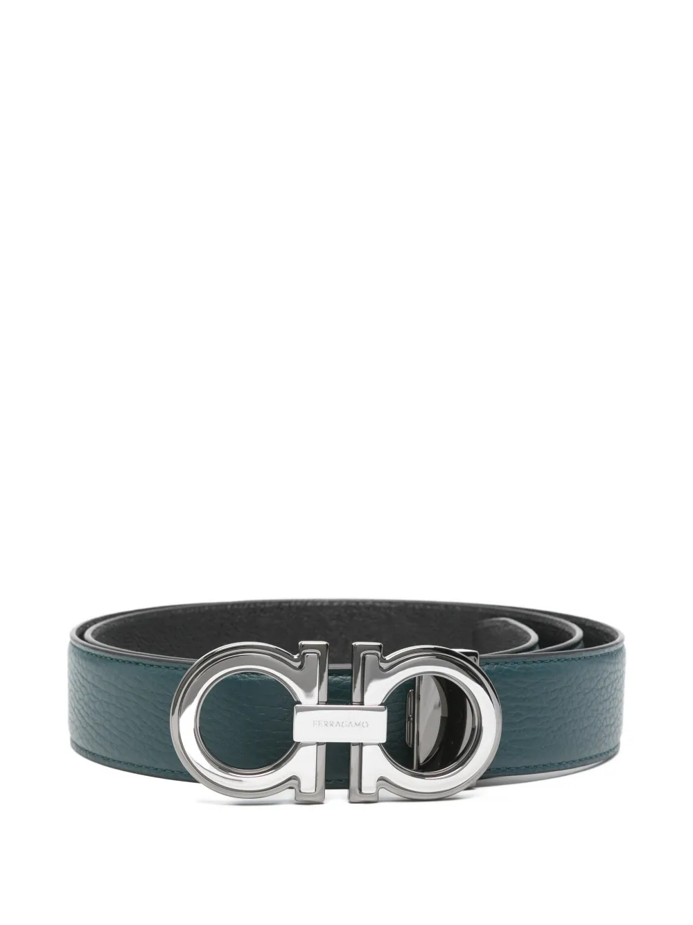 Ferragamo logo buckle leather belt - Blu