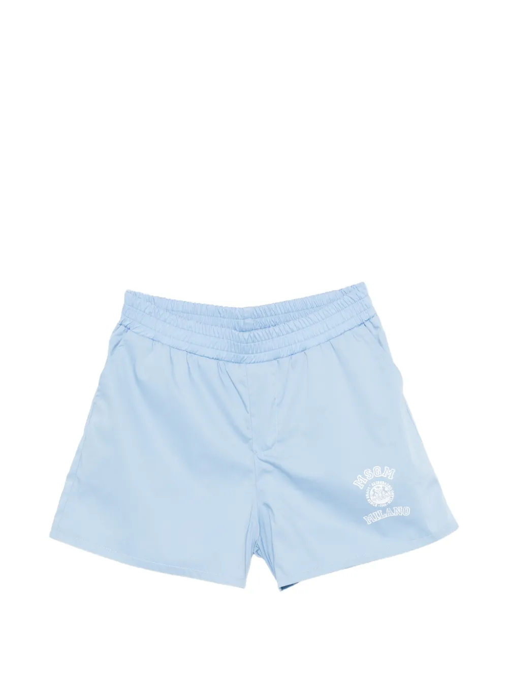 MSGM Kids logo-detail shorts - Blu