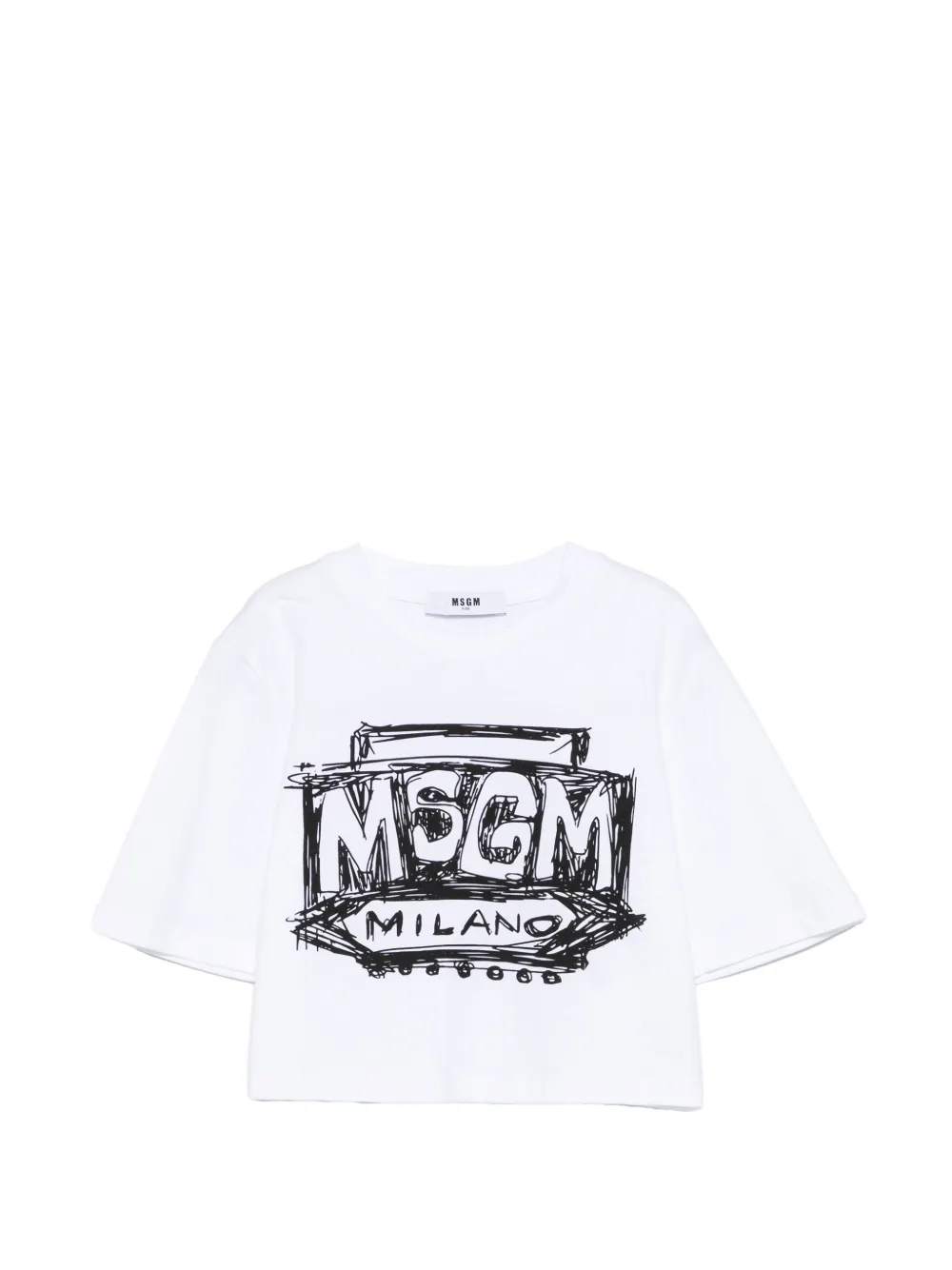 MSGM Kids graphic-print T-shirt - Bianco