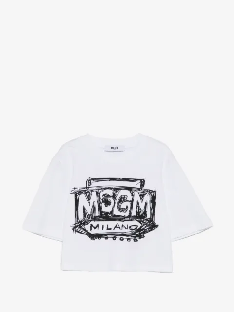 MSGM Kids boxy-fit graphic-print T-shirt