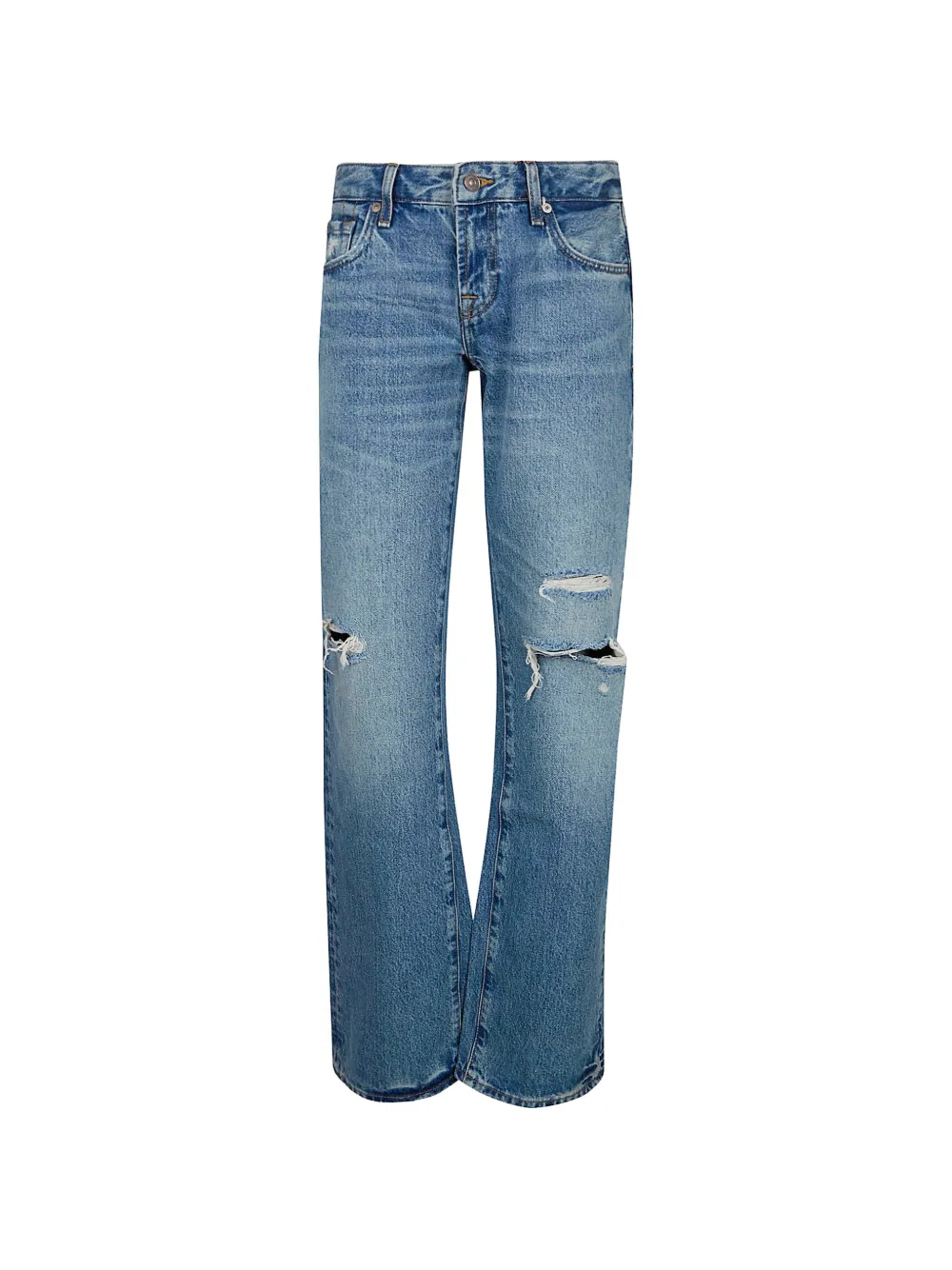7 For All Mankind Low Straight distressed jeans - Blu