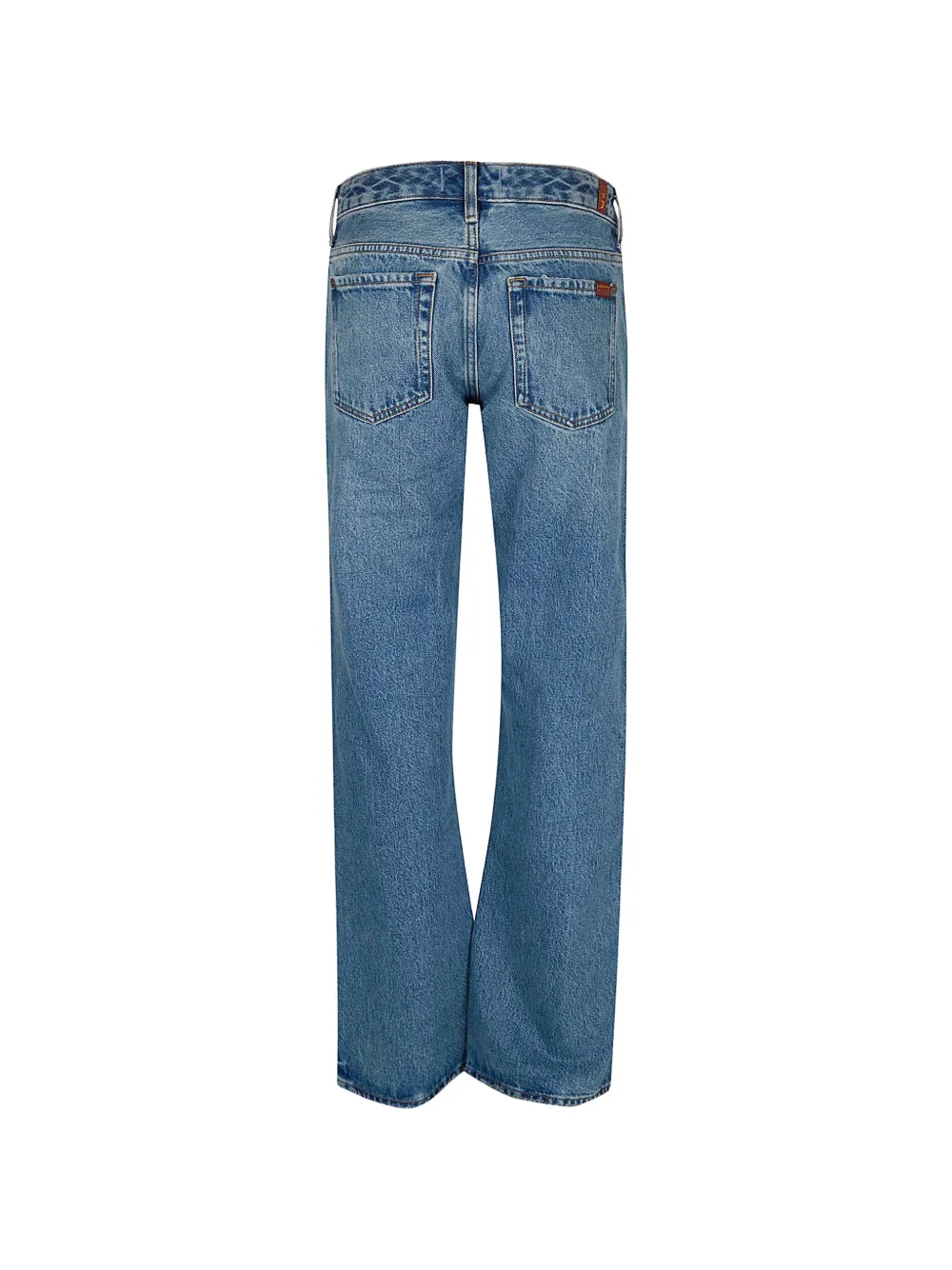  7 For All Mankind Low Straight Distressed Jeans - Blue 