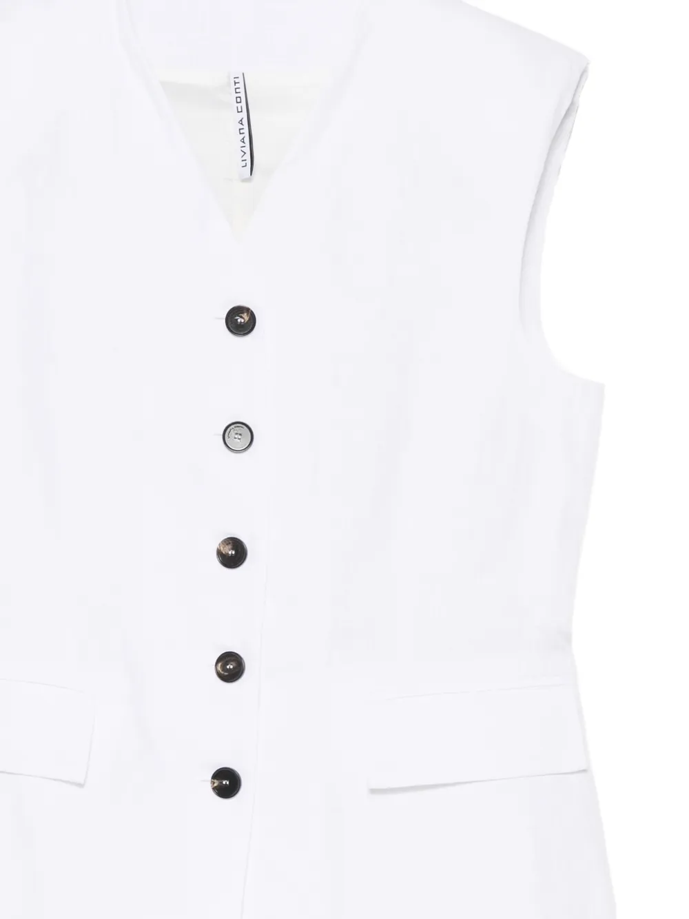 Liviana Conti Button-up mouwloos gilet Wit