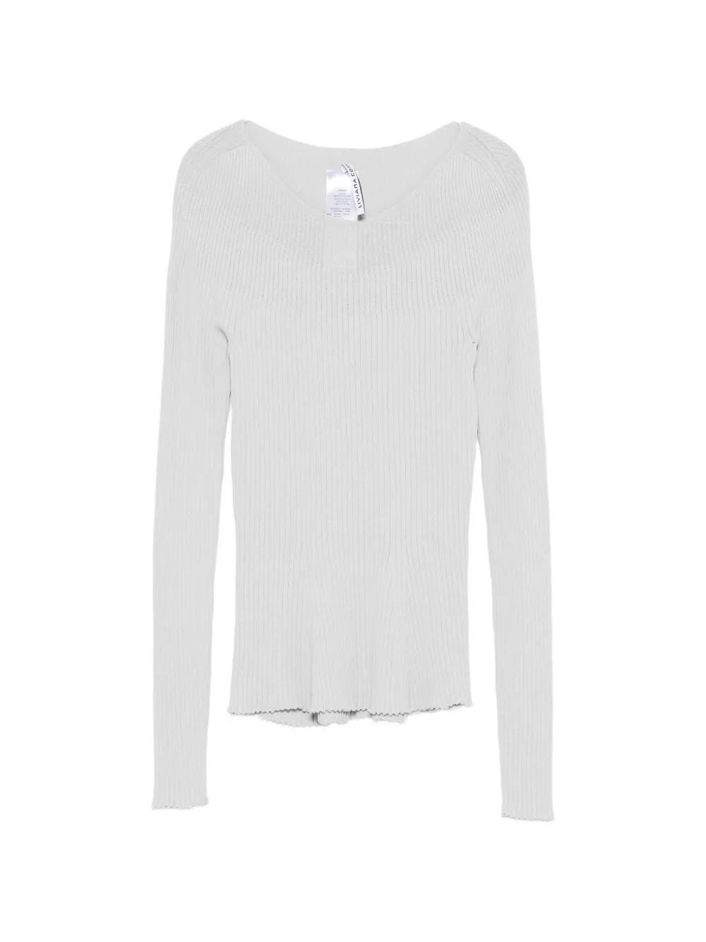 Liviana Conti ribbed-trim T-shirt - Grigio