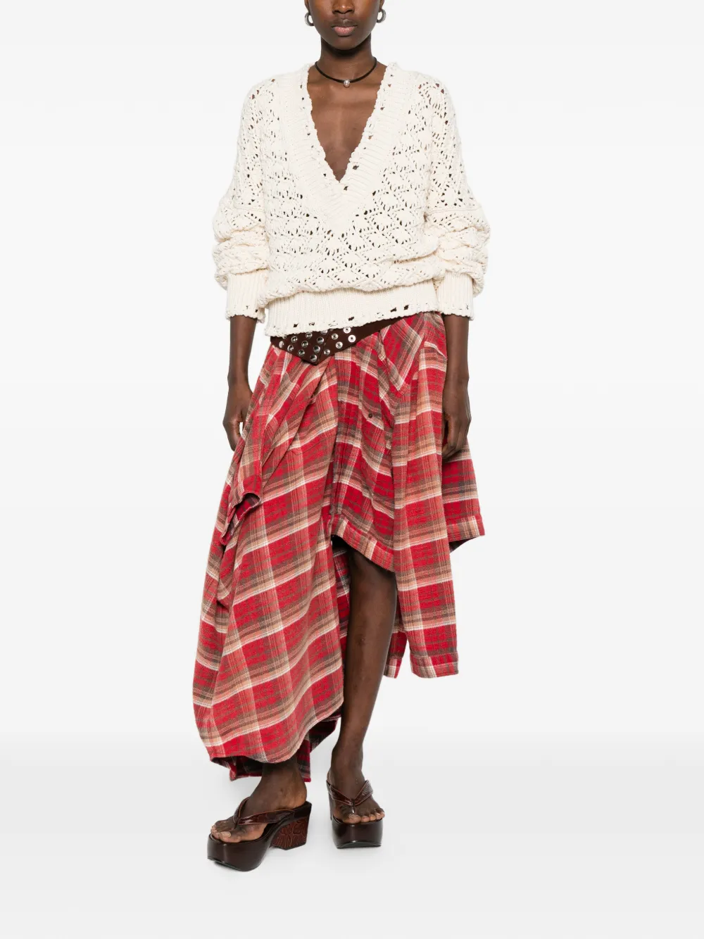  Blumarine V-neck Sweater - Neutrals 