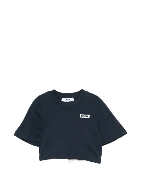MSGM Kids T-shirt crop con logo