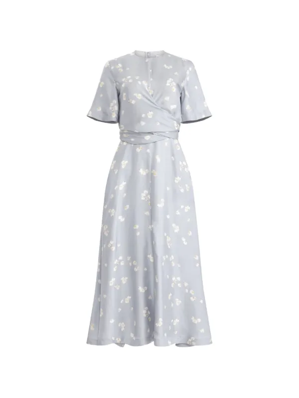 Altuzarra Floral Wrap Midi Dress | Blue | FARFETCH BH