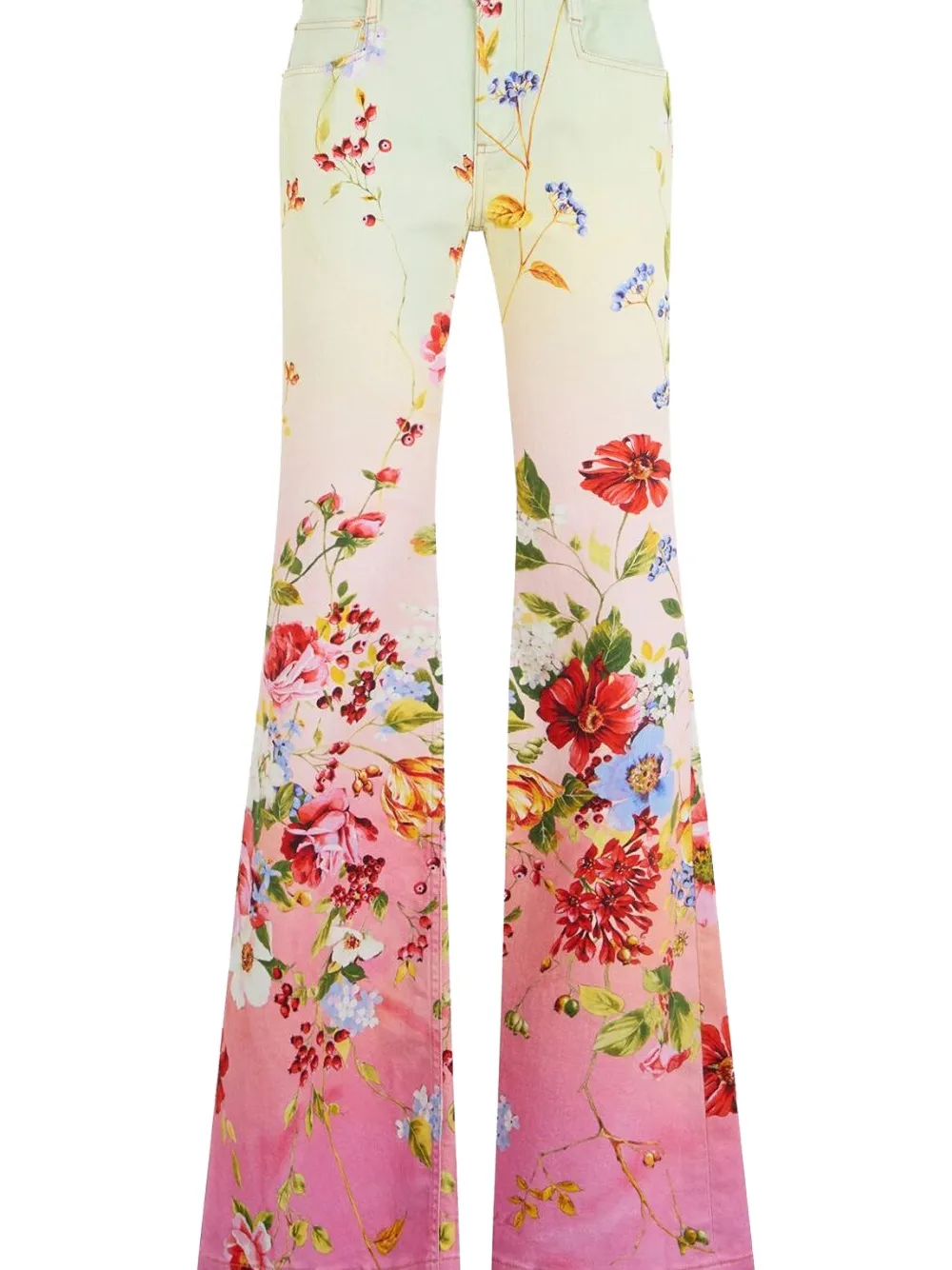  Roberto Cavalli Miami Floral Flared Trousers - Pink 
