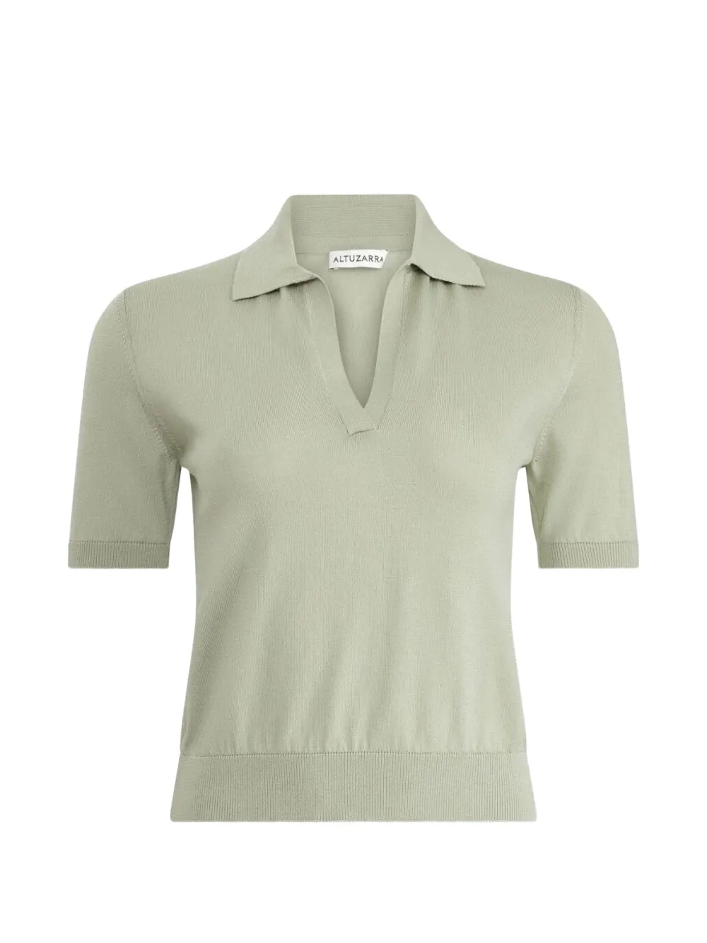 Altuzarra Clay V-neck knitted polo top - Verde