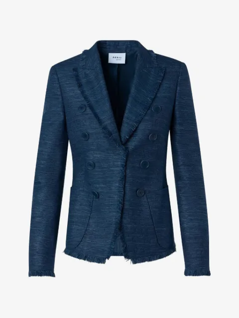 Akris Punto double-breasted frayed blazer