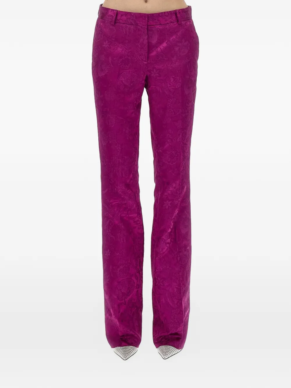 Florentine flowers flared trousers