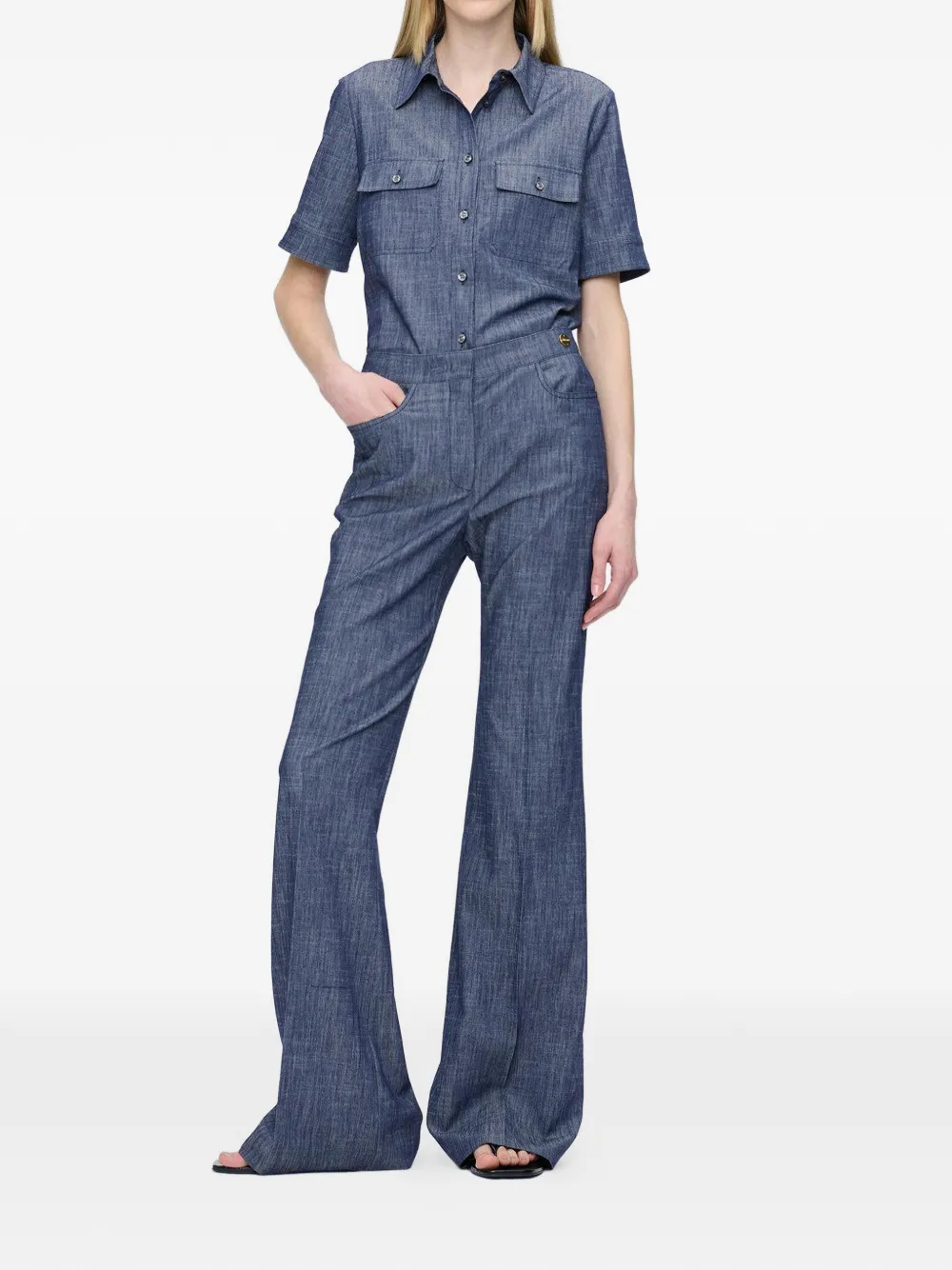  Callas Milano Vesper Flap-pocket Shirt - Blue 