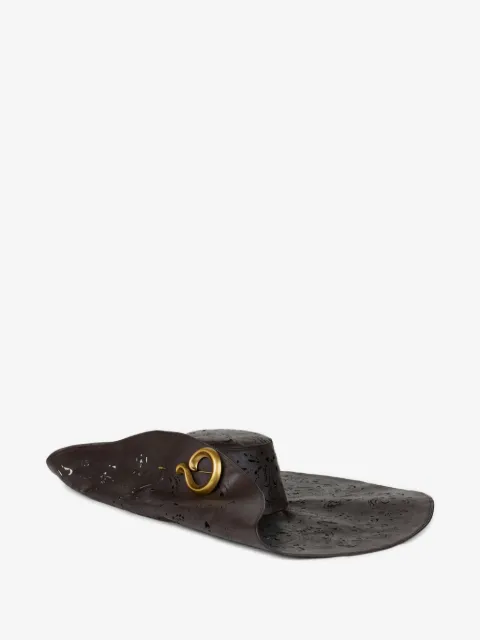 ETRO hat with openwork motif and Paisley brooch
