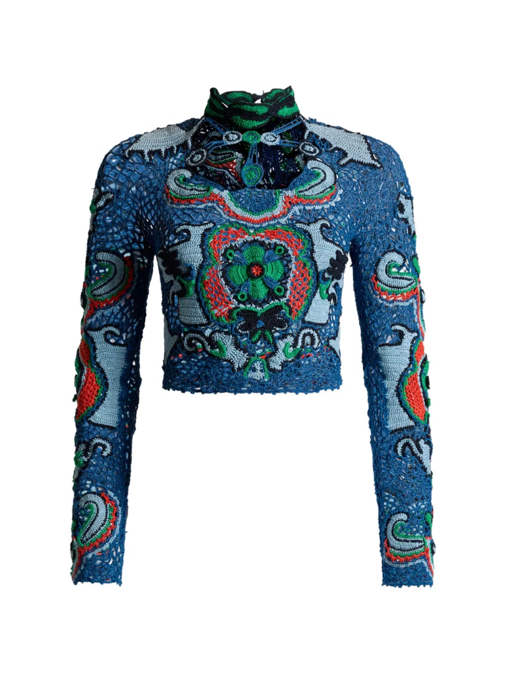 ETRO Top corto a fiori - Blu