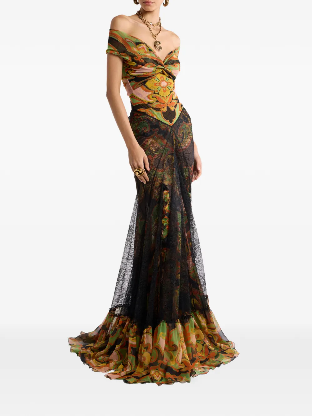  Etro Floral-print Bodysuit - Green 
