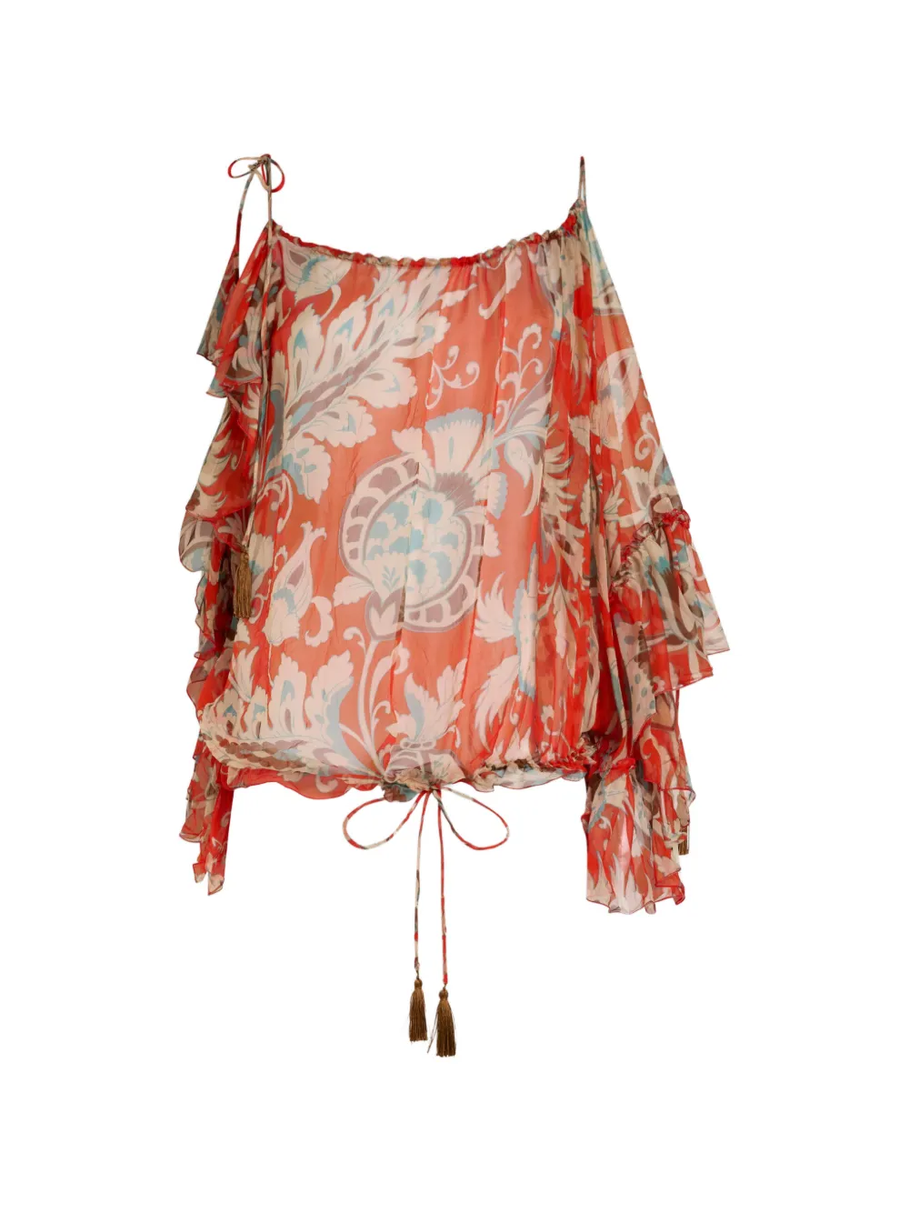 ETRO Top con dettaglio a fiori - Rosso