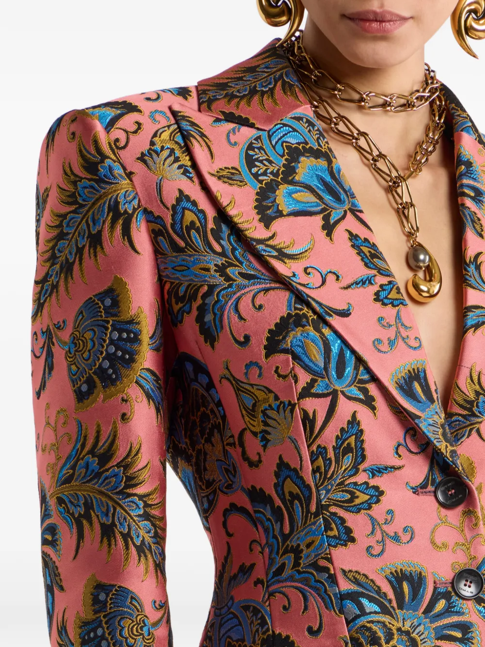 ETRO Jack met bloemen jacquard Roze