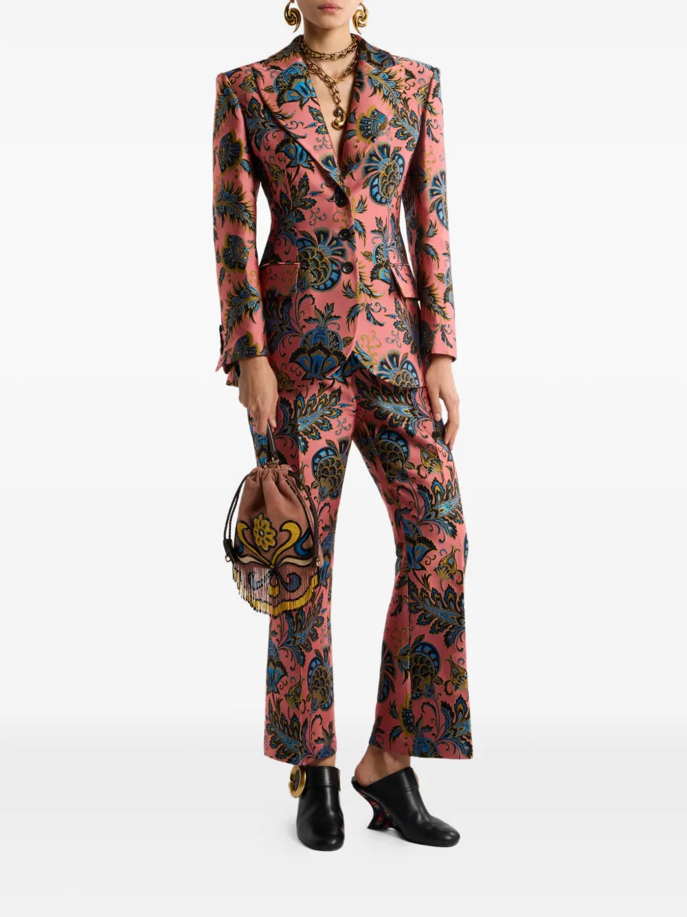 ETRO Jack met bloemen jacquard Roze