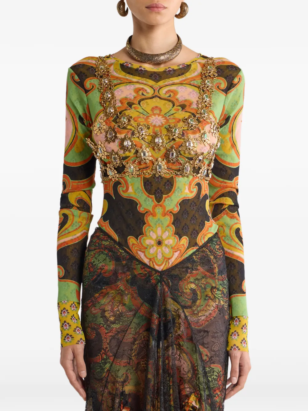 ETRO Top con scollo a V - Oro