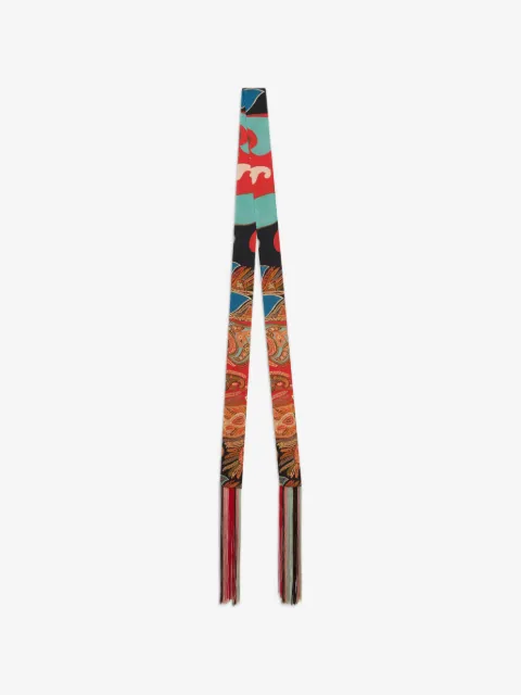 ETRO silk paisleyina with fringing and floral paisley motif