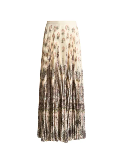 ETRO placed print pleated maxi skirt