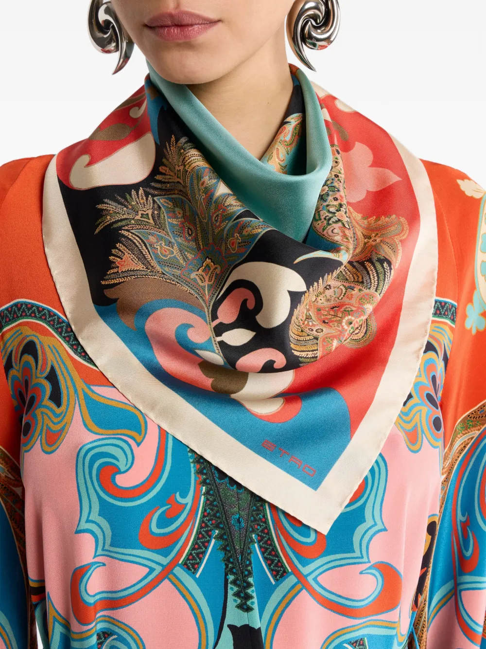  Etro Floral Paisley Scarf - Blue 