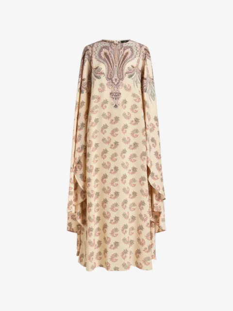 ETRO длинное шелковое платье с принтом