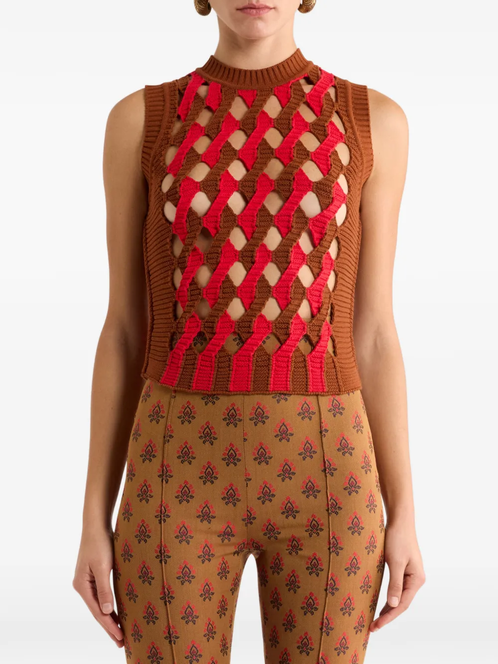  Etro Round-neck Vest - Brown 
