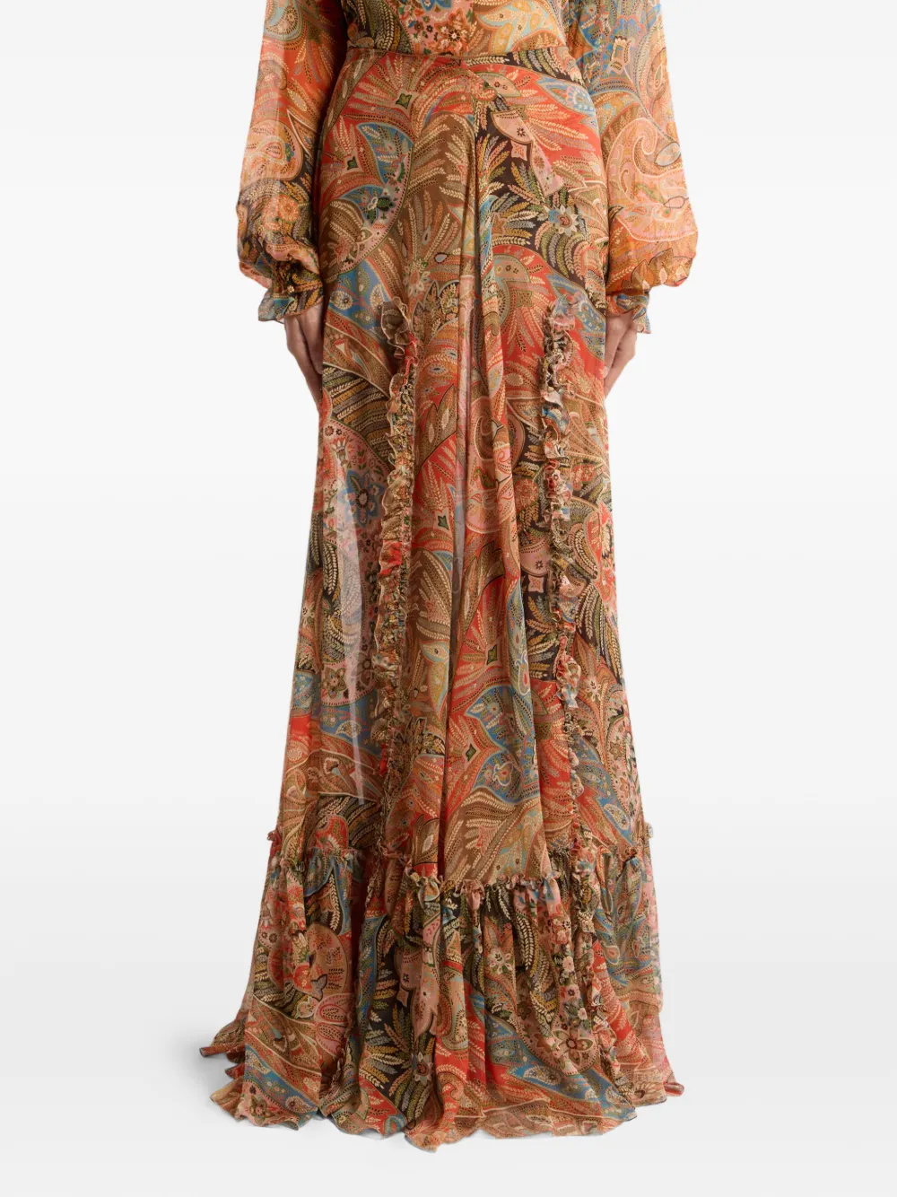  Etro Paisley-pattern Maxi Skirt - Neutrals 