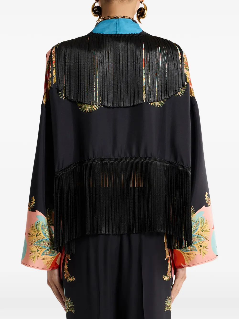 fringing silk jacket