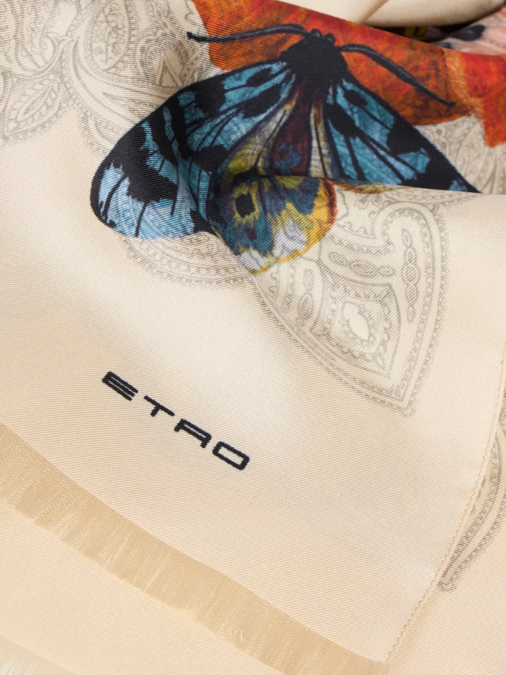 ETRO Zijden sjaal met bloemen-patroon Beige