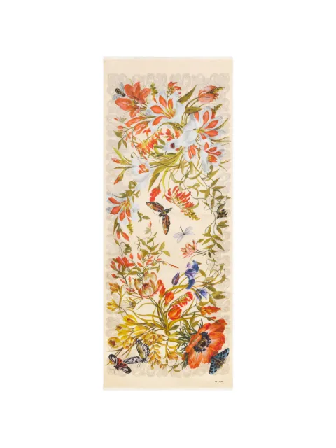ETRO silk scarf with flora and fauna motif