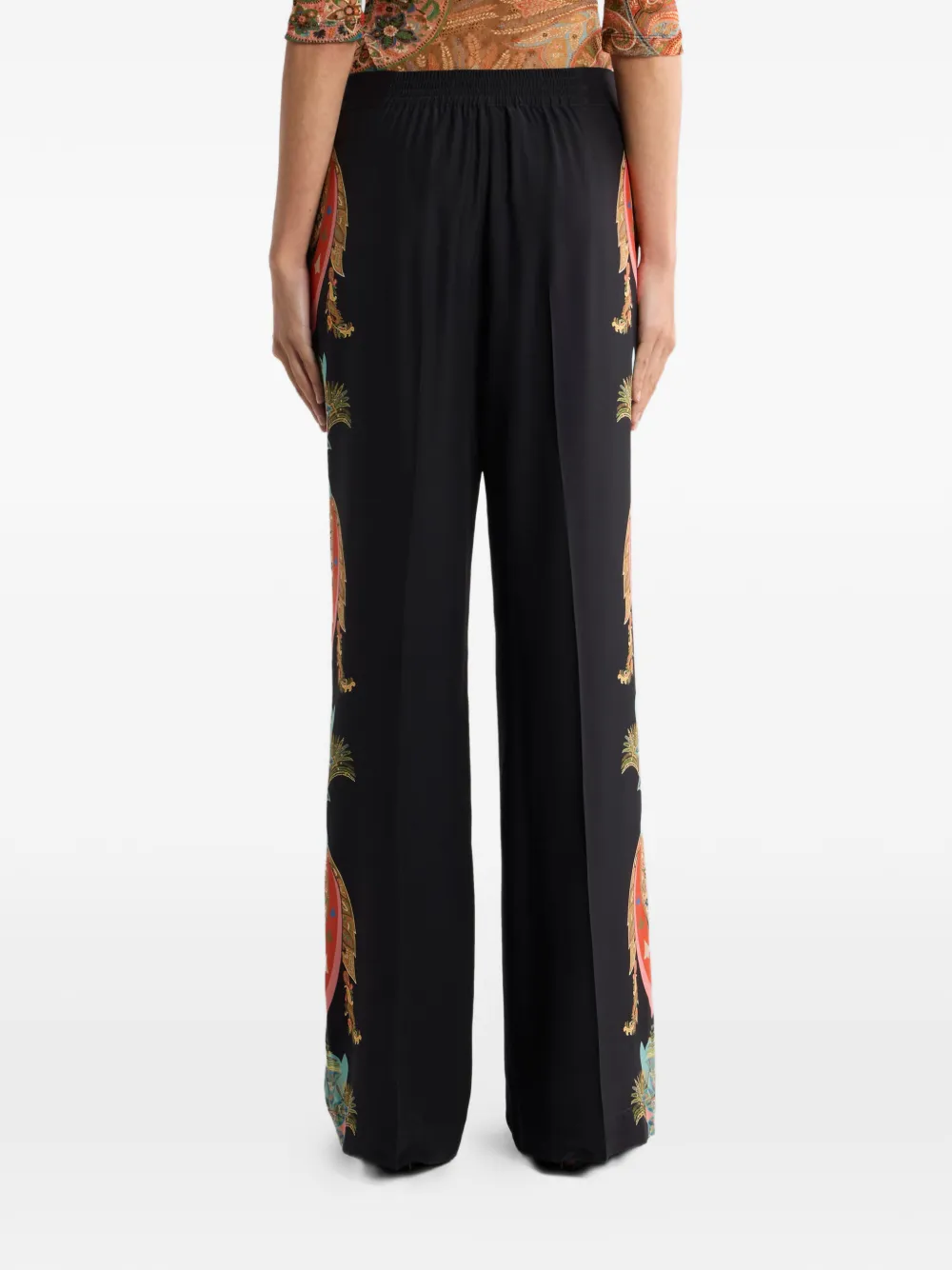 ETRO Broek met paisley-print Zwart