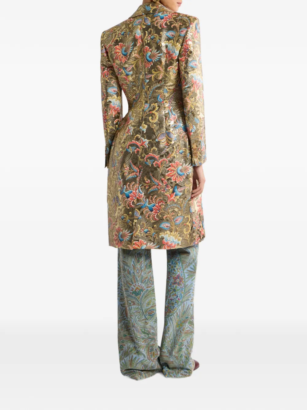  Etro Paisley Jacquard Coat - Gold 