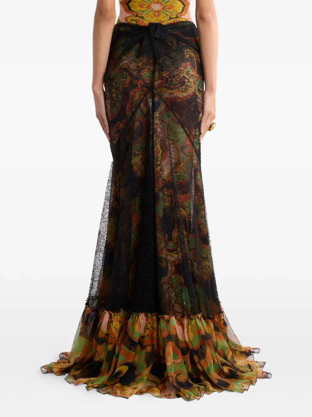 ETRO Maxi-rok met kanten detail Zwart