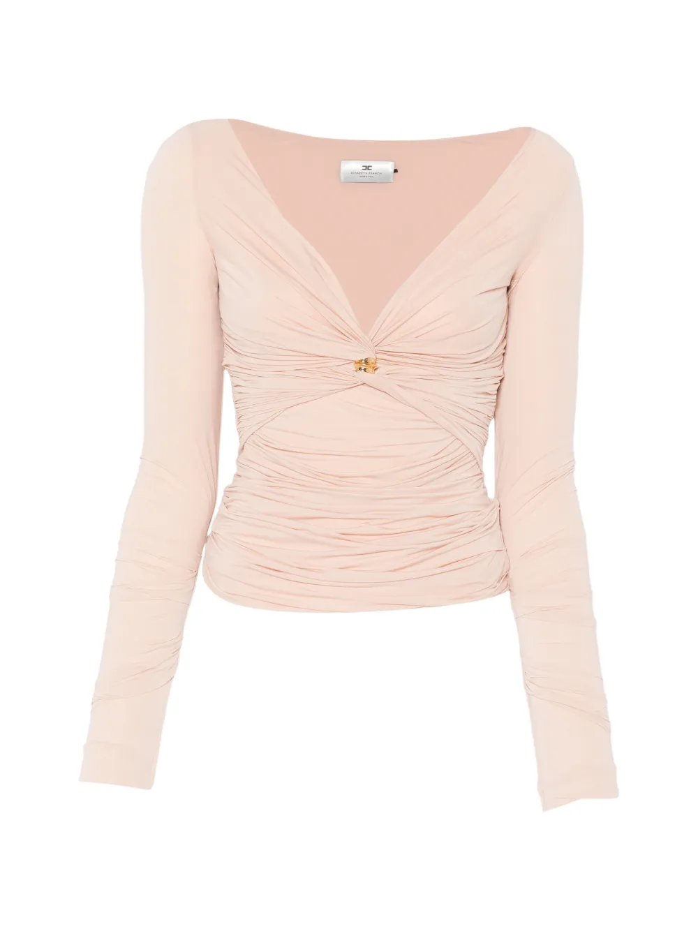 Elisabetta Franchi V-neck long-sleeve T-shirt - Rosa